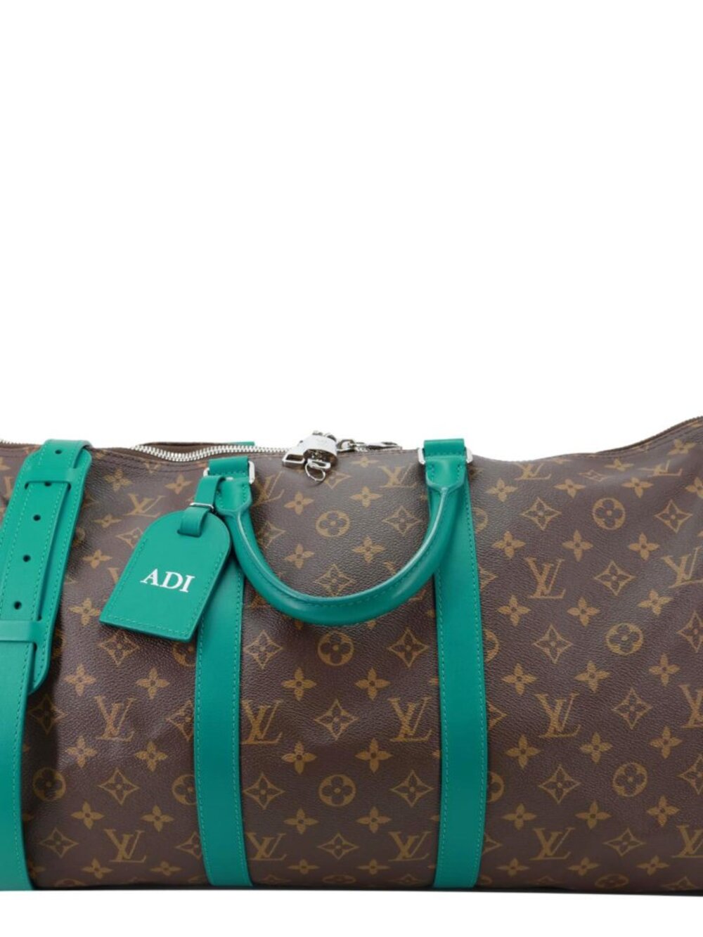 Louis Vuitton Keepall 50 Bandouliere Monogram Canvas Travel Bag Green